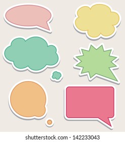Set of Colorful Speech Bubbles or Clouds
