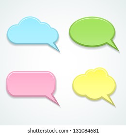Set of colorful speech bubbles of different form. Vector illustration.