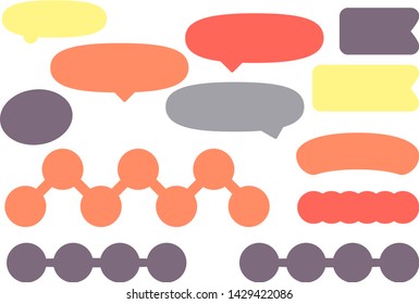 set of colorful speech bubbles. Doodle design, cartoon graphics. Design elements for banner, flayer, card, business and poster. Vector illustration