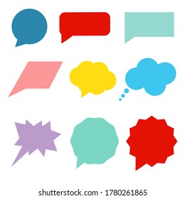 Coloridas burbujas de habla. Ilustración vectorial plana.