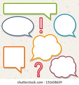 Set of colorful speech bubbles, frames for you design