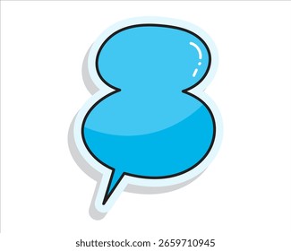 Conjunto de burbujas de discurso de colores en estilo dibujado a mano, caja de chat, caja de mensaje, globo de pensar, hablar burbuja, Elementos de dibujos animados Ilustración vectorial	