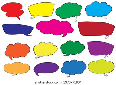 Set of colorful speech bubbles illustration