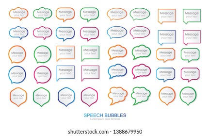 Set of colorful speech bubbles in modern style. Vector illustration. Eps 10.