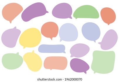 Set colorful speech bubbles on a white background, vector speaking or talk bubble , icon text or communication,comic doddle frame