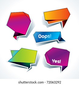 Set of colorful speech bubbles on the white background. Vector illustration.