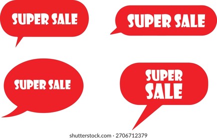 Conjunto de burbujas de discurso de colores que promueven las ventas al por menor y descuentos