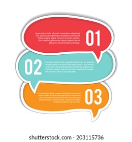 Set of colorful speech bubbles with shadow, vector