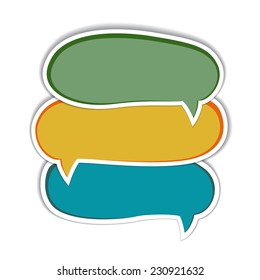 Set of colorful speech bubbles with shadow, vector
