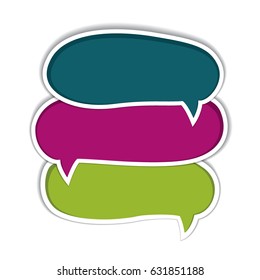 Set of colorful speech bubbles with shadow, vector