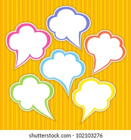 Set of colorful speech bubbles with smooth transparent shadow