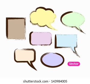 Set of colorful speech bubbles. Vector