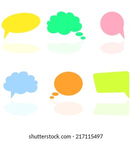 Set of colorful speech bubbles. Vector illustration.