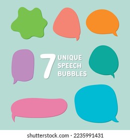 Set of Colorful Speech Bubbles Vector Shapes