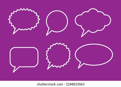 conjunto de coloridas burbujas de habla. Gráfico vectorial