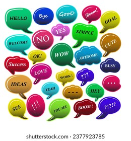Set of colorful speech bubbles. Vector illustration.