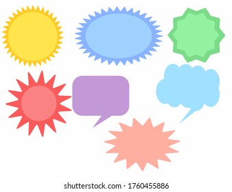 Set of colorful speech bubbles.Set of vintage frames.Text box vector design.Flat vector banners isolated background.