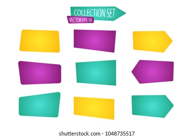 Set of colorful speech and thought bubbles on white background. Creative concept design with short messages. Vector illustration eps 10.