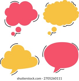 Set of Colorful Speech and Thought Bubbles for Comics and Conversation