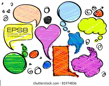 Set of Colorful Speech vector Bubbles.