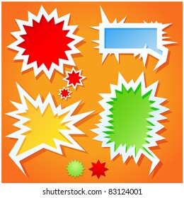 Set of colorful speech, vector icons