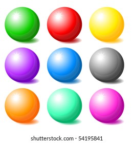 Set of colorful spheres