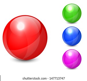 Set of colorful spheres isolated on white background. Vector illustration EPS10.