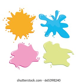 Set of colorful splashes isolated on white background