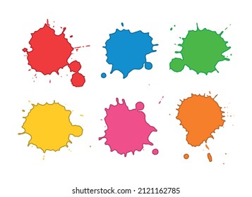 Conjunto de salpicaduras coloridas.Plantas de pintura vectorial.