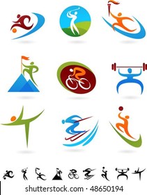 Set of colorful sport icons - 2