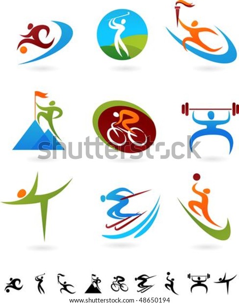 Set Colorful Sport Icons 2 Stock Vector (Royalty Free) 48650194 ...