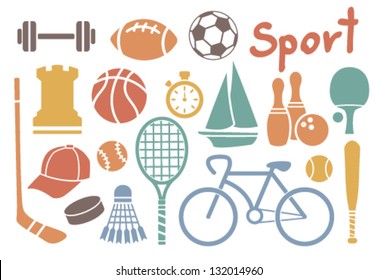 set of colorful sport icons