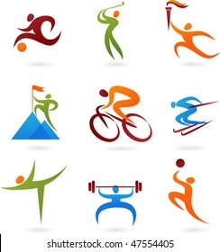 Set of colorful sport icons