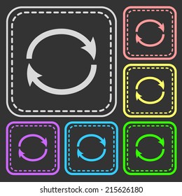 Set of colorful square buttons. Vector icon. flat illustration