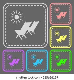 Set of colorful square buttons. Vector icon. flat illustration