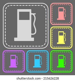 Set of colorful square buttons. Vector icon. flat illustration