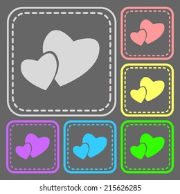 Set of colorful square buttons. Vector icon. flat illustration