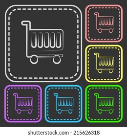 Set of colorful square buttons. Vector icon. flat illustration