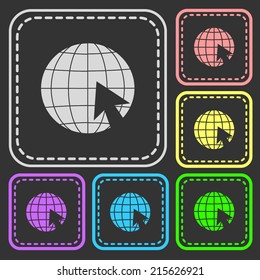 Set of colorful square buttons. Vector icon. flat illustration