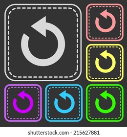 Set of colorful square buttons. Vector icon. flat illustration