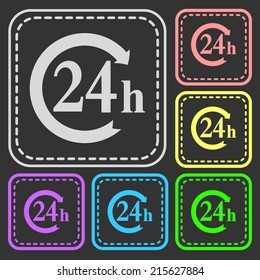 Set of colorful square buttons. Vector icon. flat illustration