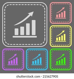 Set of colorful square buttons. Vector icon. flat illustration
