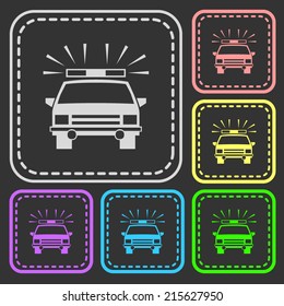 Set of colorful square buttons. Vector icon. flat illustration