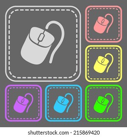 Set of colorful square buttons. Vector icon. flat illustration