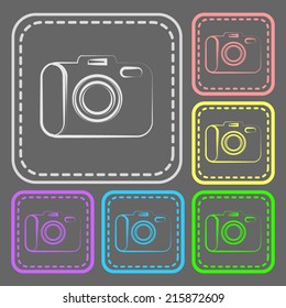 Set of colorful square buttons. Vector icon. flat illustration