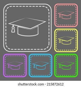 Set of colorful square buttons. Vector icon. flat illustration