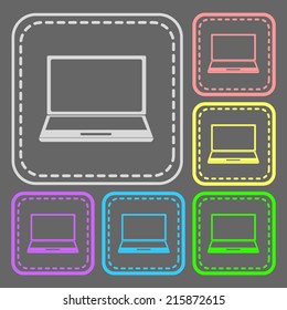 Set of colorful square buttons. Vector icon. flat illustration