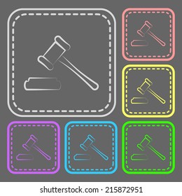 Set of colorful square buttons. Vector icon. flat illustration