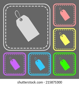 Set of colorful square buttons. Vector icon. flat illustration