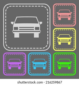 Set of colorful square buttons. Vector icon. flat illustration